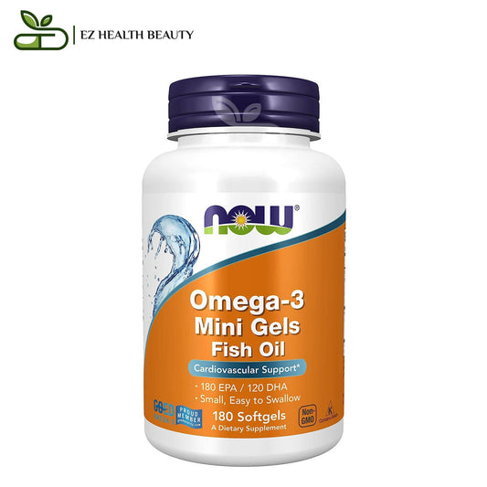 NOW Foods Omega-3 Mini Gels 180 EPA / 120 DHA, 180 Softgels to support mental health