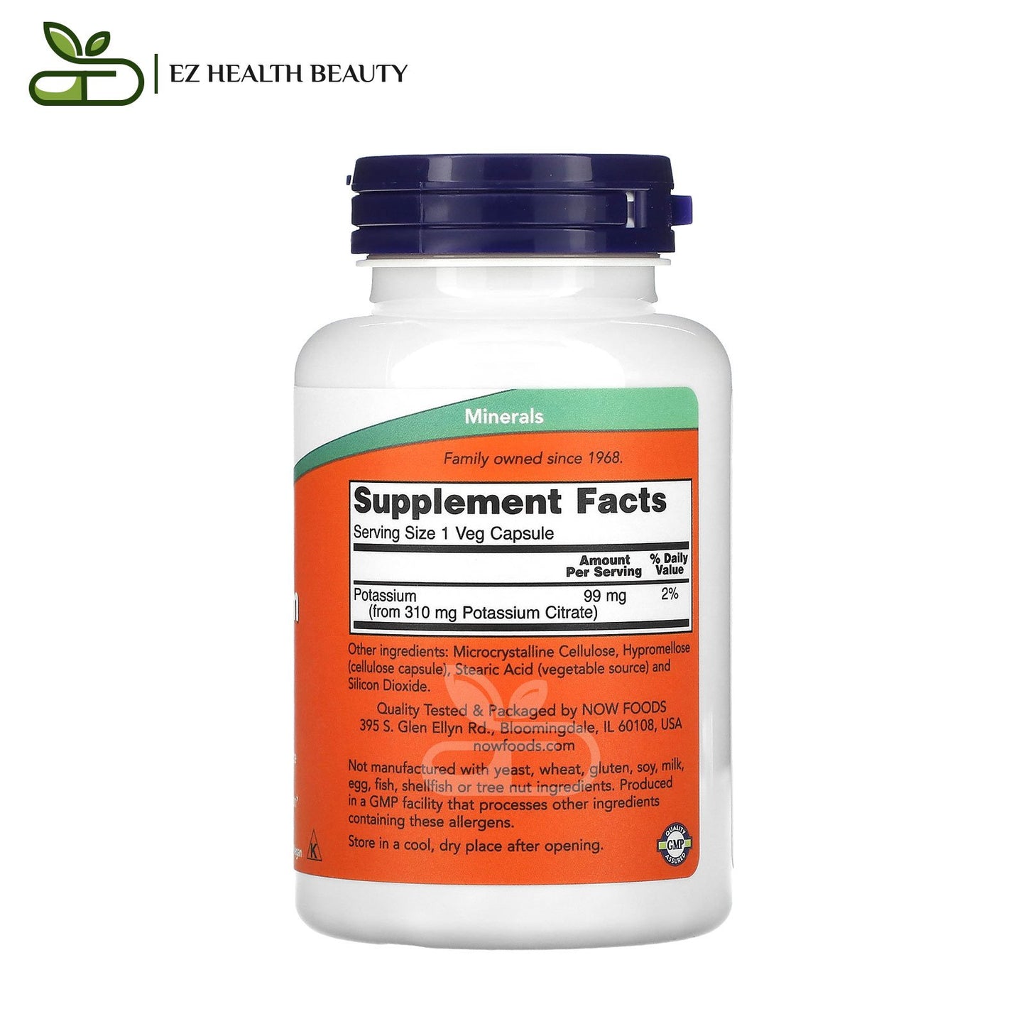 Potassium Citrate Capsules To Support Electrolyte Balance NOW Foods 99 mg 180 Veg Capsules