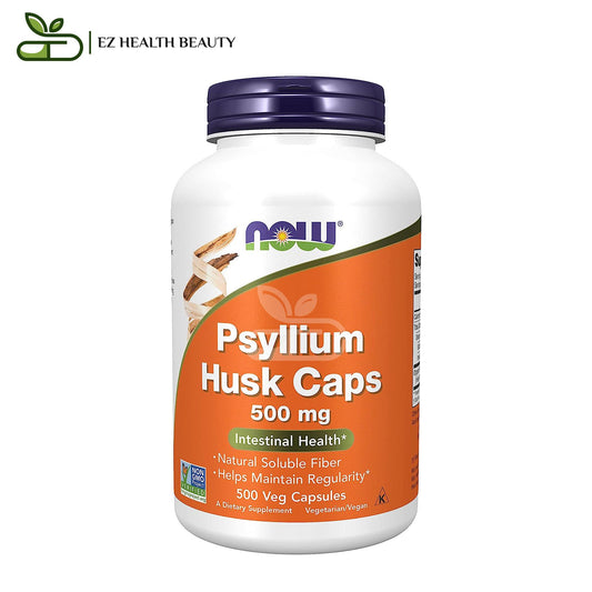 Psyllium Husk 500 mg For Intestinal Health Now Foods 500 Capsules