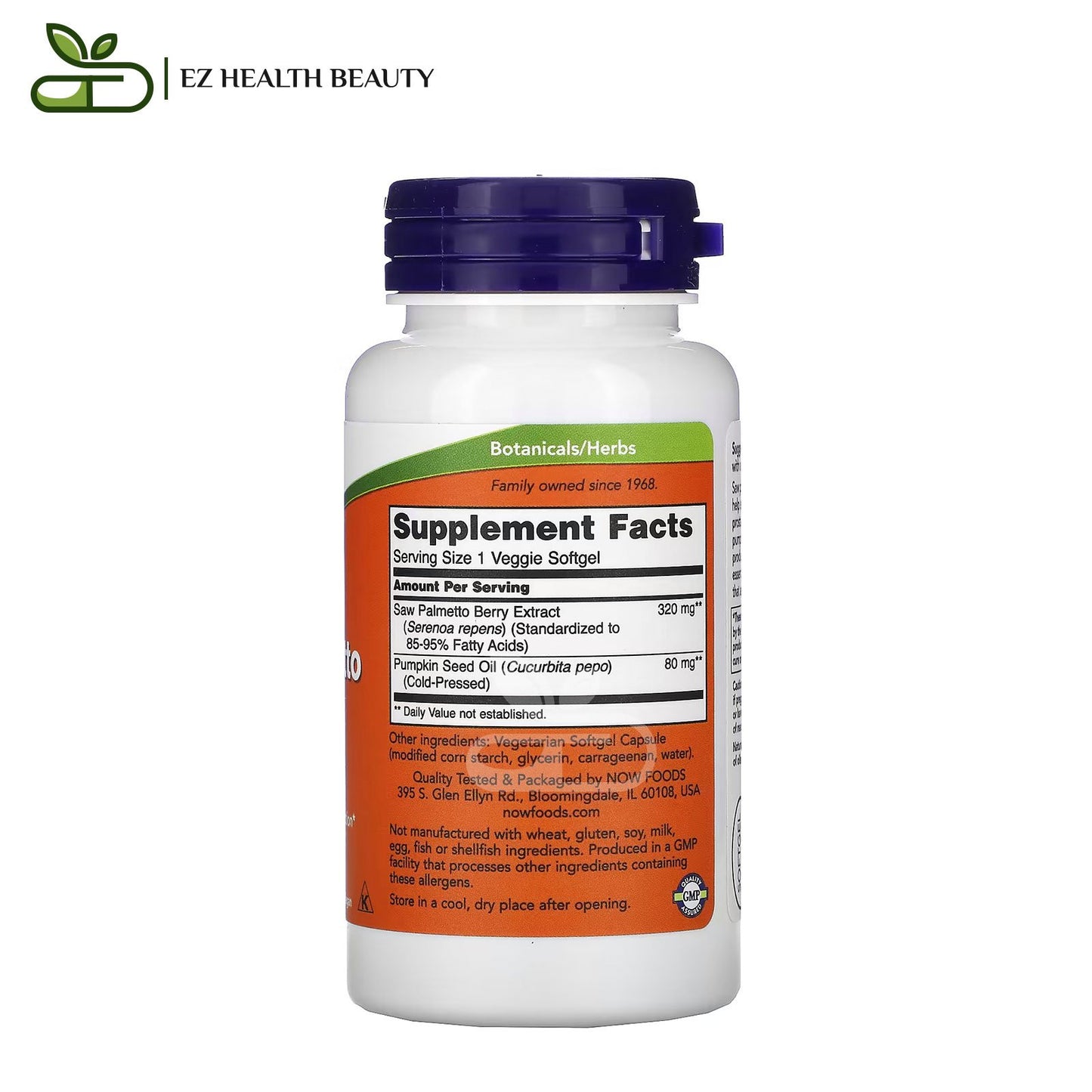 NOW Foods Saw Palmetto Extract Men's Health 320 mg (90 Veggie Softgels)