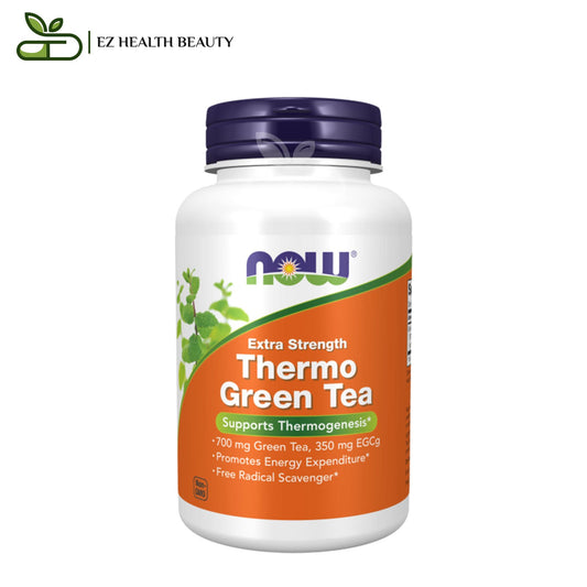 كبسولات شاي أخضر حراري لدعم توليد الطاقة 90 كبسولة نباتية Thermo Green Tea Now Foods