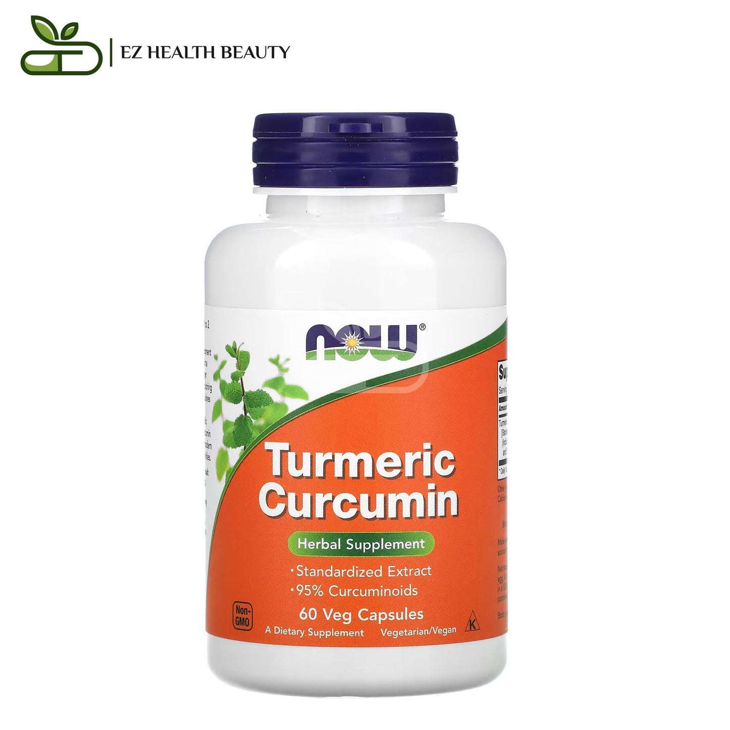 حبوب الكركم والكركمين ناو فودز 60 كبسولة نباتية لتعزيز صحة الدماغ | NOW Foods Turmeric Curcumin