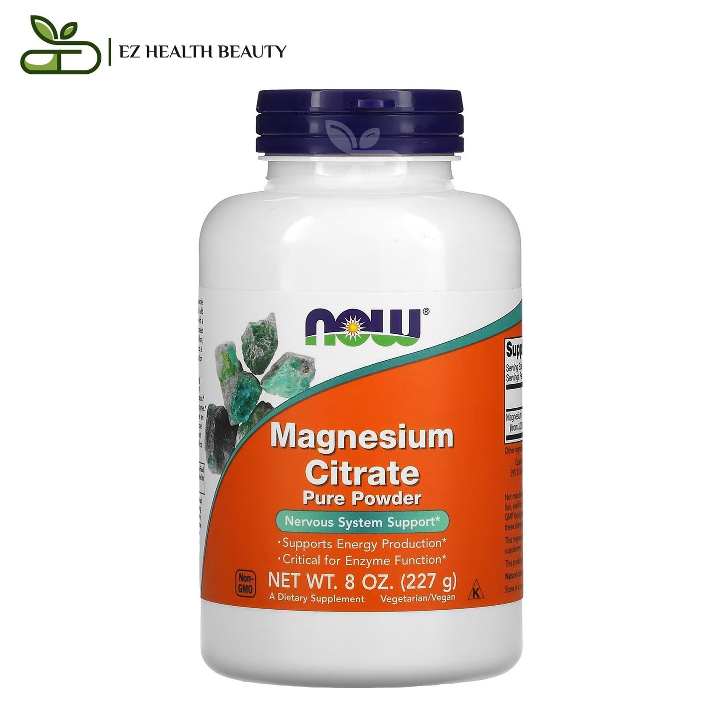 مسحوق سترات المغنيسيوم لدعم الجهاز العصبي حجم 227 جم NOW Foods magnesium citrate pure powder