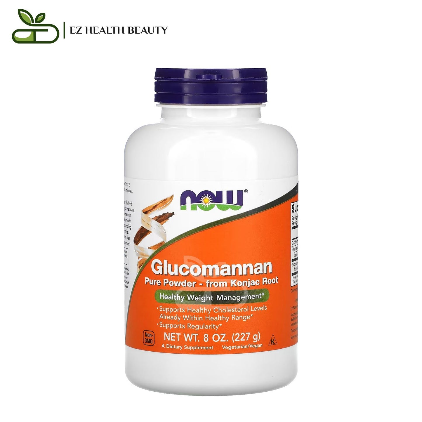 دواء جلوكومانان للتخسيس وتنظيم مستوي الكوليسترول ناو فودز 227 جرامًا NOW foods glucomannan pure powder