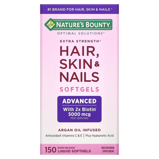 حبوب هير سكين آند نيلز ناتشورز باونتي ملتي فيتامين Hair, Skin &amp; Nails Nature's Bounty 150 كبسولة