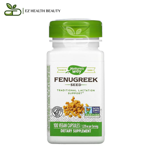 Nature's way fenugreek seeds tablets to support lactation and soothe digestion - 100 vegetarian tablets