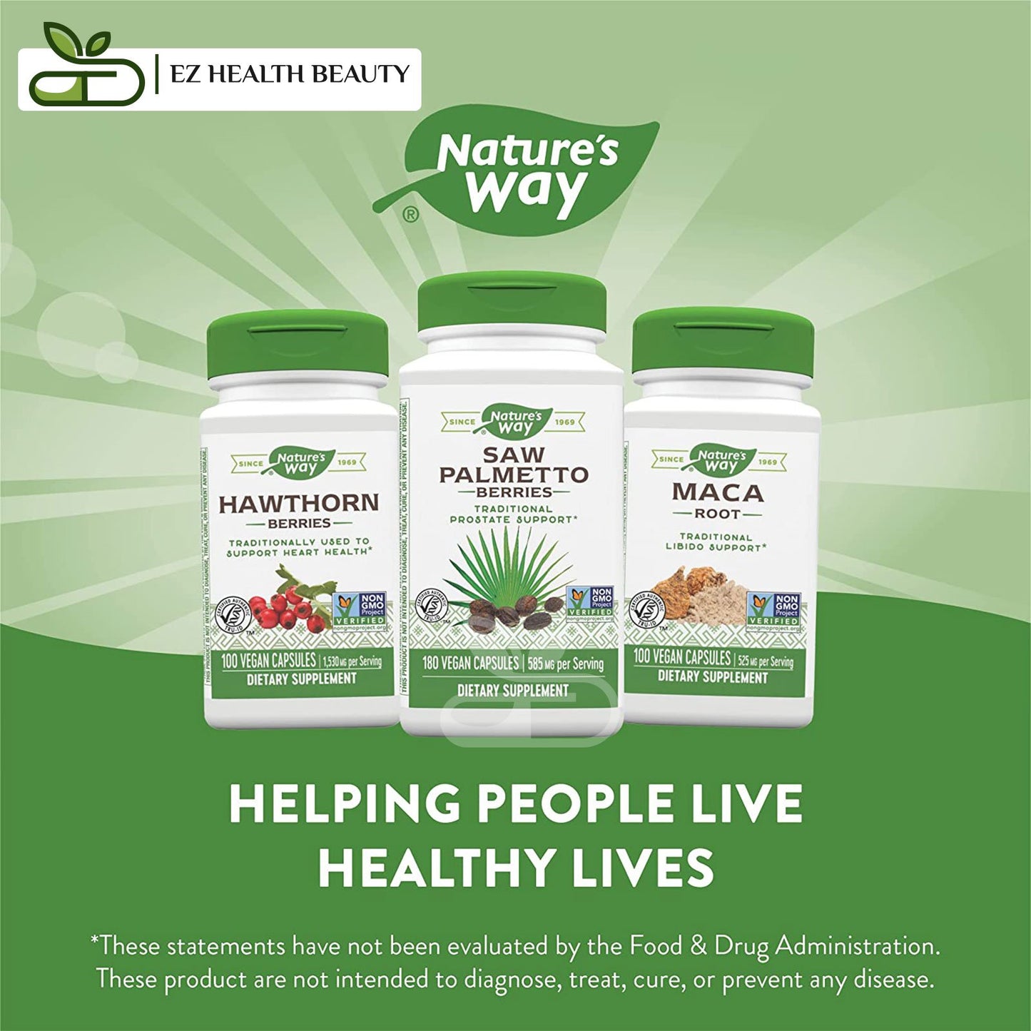 Nature's Way Saw Palmetto Berries 585 mg (180 Vegan Capsules)