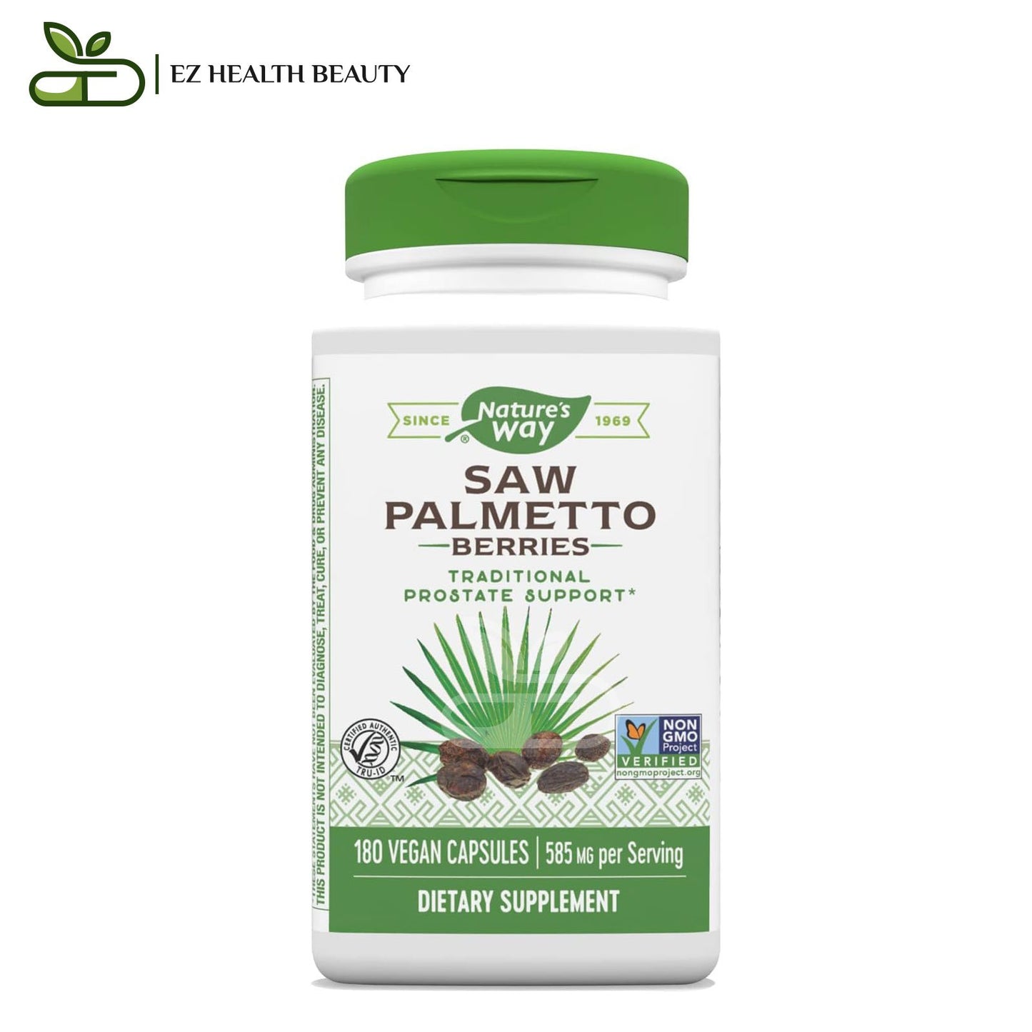 Nature's Way Saw Palmetto Berries 585 mg (180 Vegan Capsules)