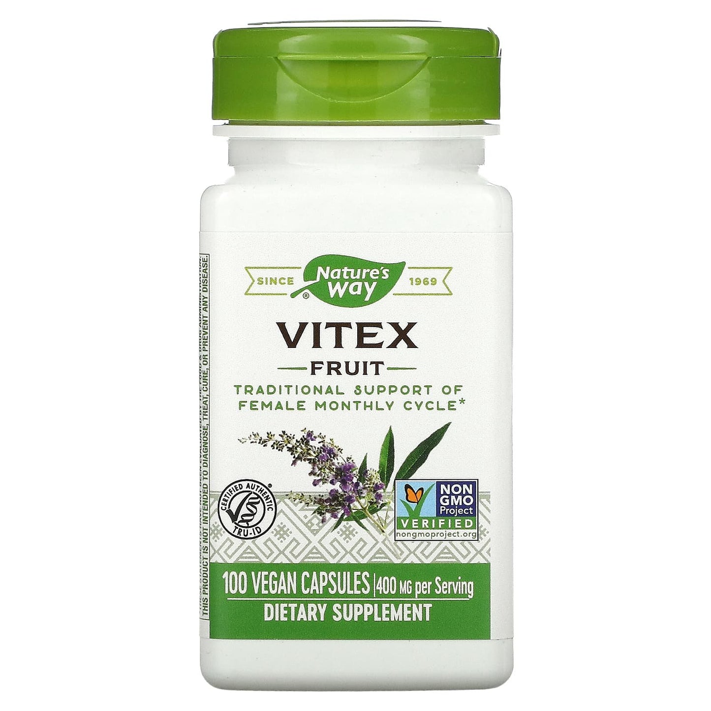 حبوب كف مريم Vitex Fruit Nature’s Way لتحسين صحة المرأة 400 مجم 100 كبسولة