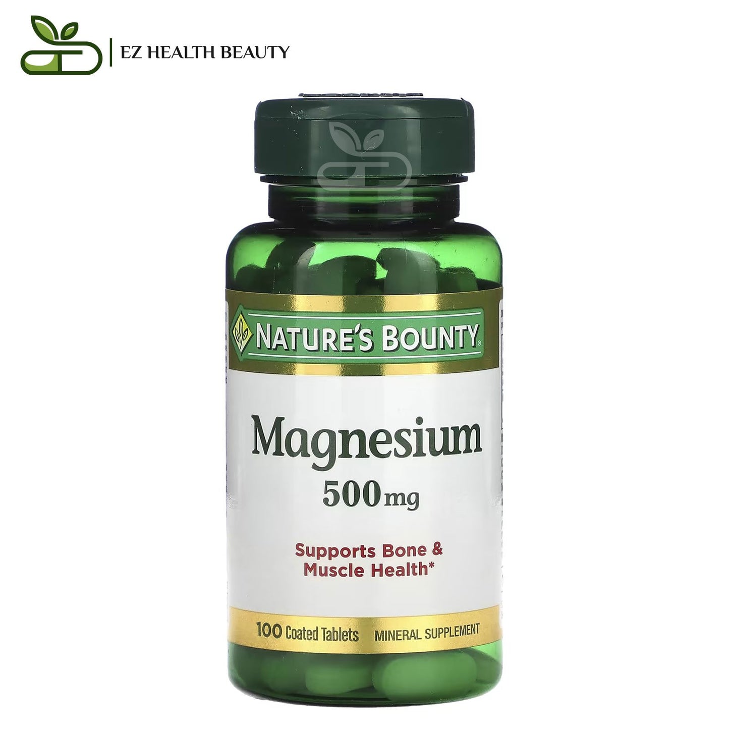 Nature's bounty magnesium tablets for bone and muscle health, 500 g - 100 tablets