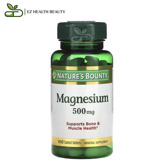 افضل حبوب ماغنسيوم لتقوية العظام والعضلات 100 قرص Nature's bounty magnesium caps 500 mg