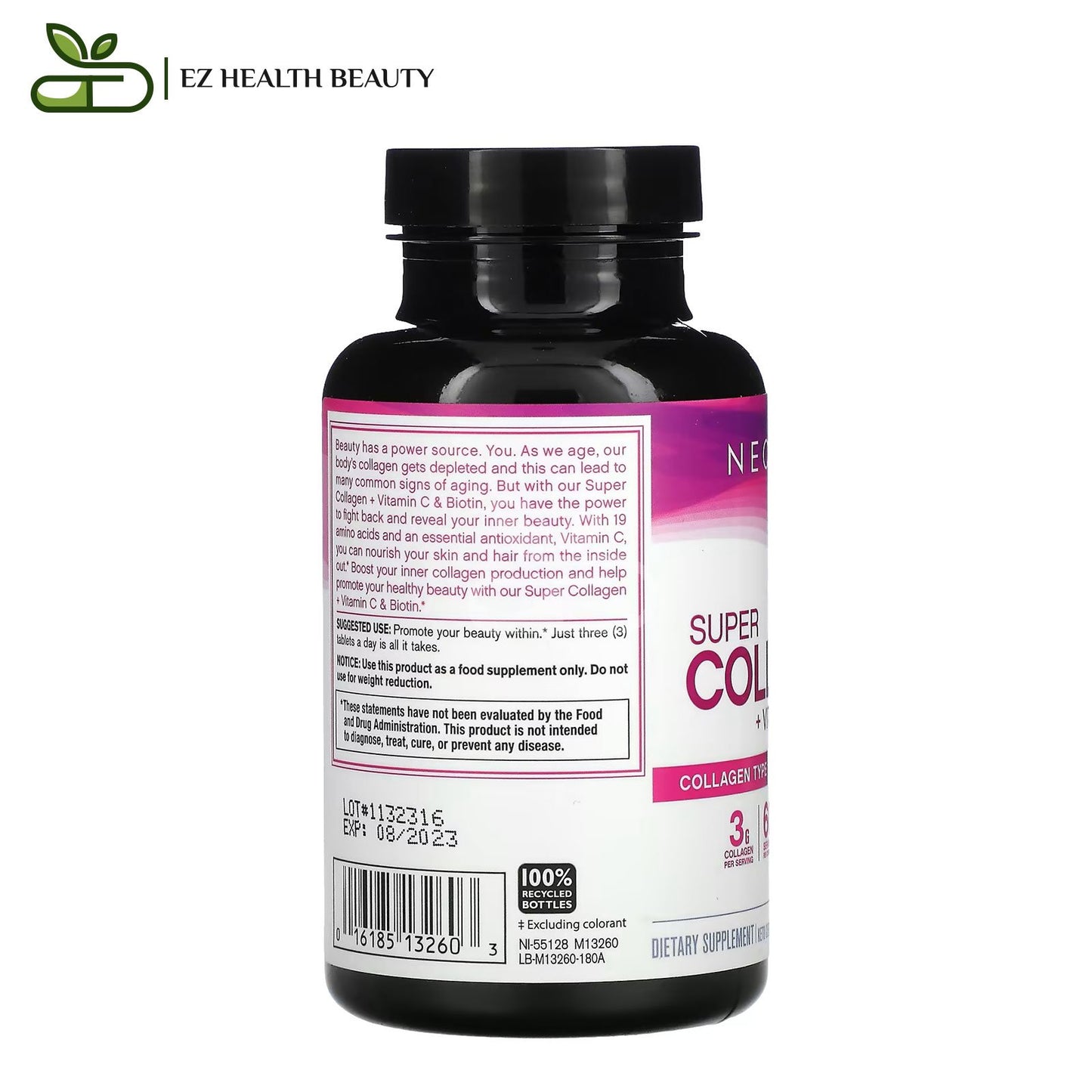 Super Collagen C and Biotin To support healthy skin, hair, nails and joints NeoCell 180 Tablets