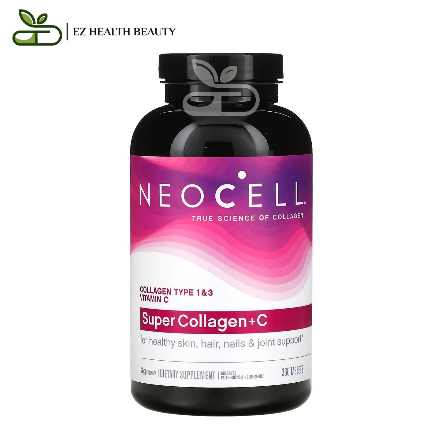 افضل حبوب كولاجين مع فيتامين سي نيوسيل لدعم صحة البشرة والشعر والاظافر Neocell Super Collagen+C tablets