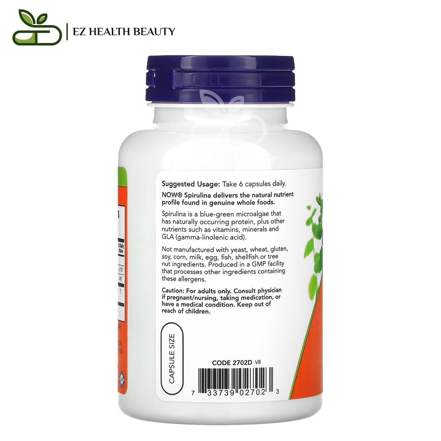 Now spirulina 500 tablets for overall health - 100 tablets