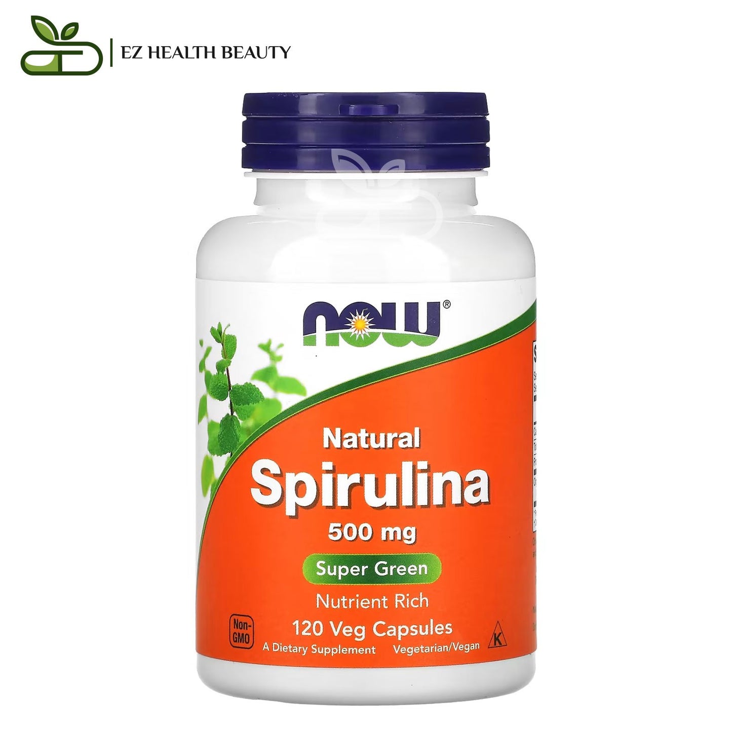 برشام سبيرولينا spirulina مكمل غذائي لتحسين الصحة العامة، 120 كبسولة نباتية 500 Now Foods Natural Spirulina