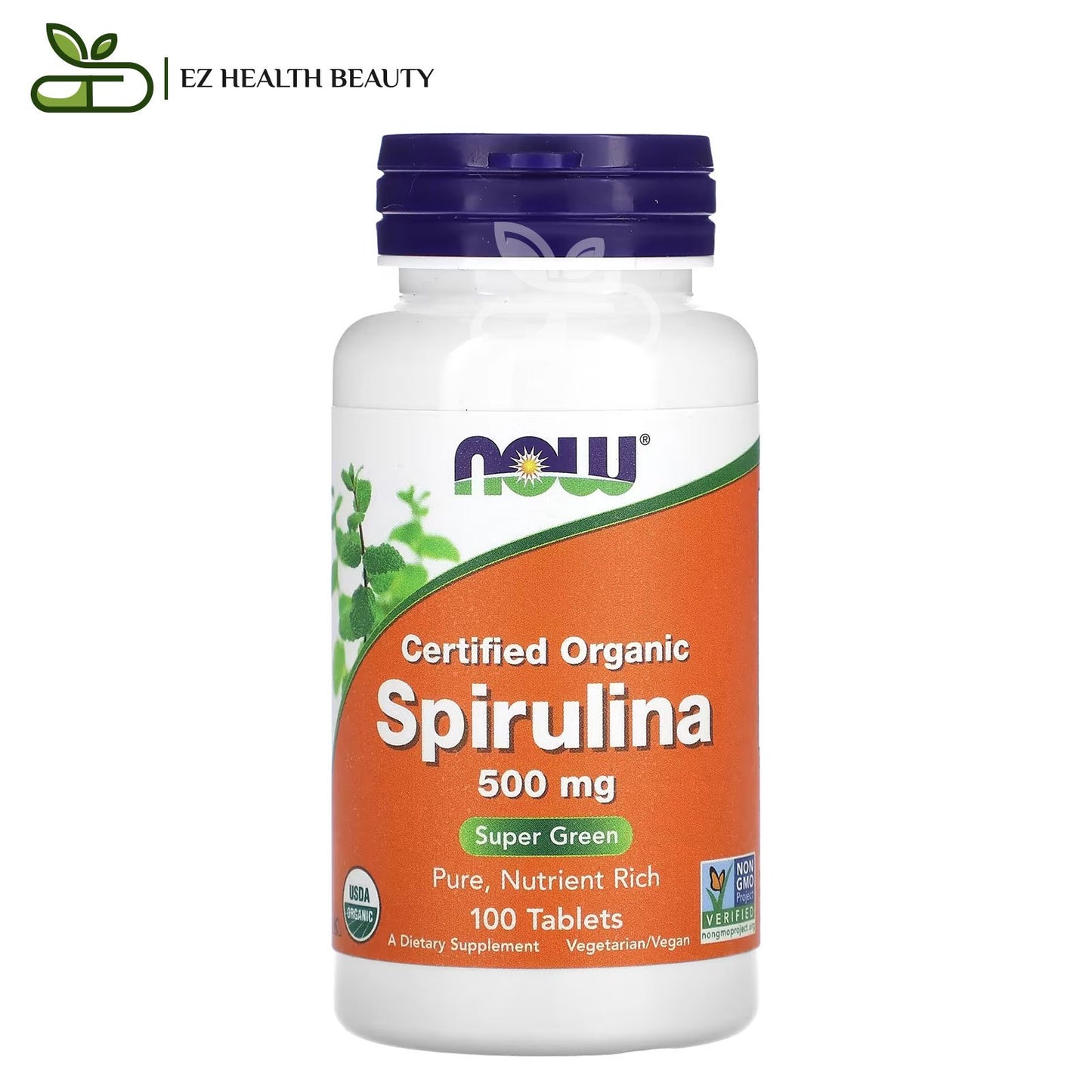 Now foods organic spirulina tablets 500 mg for overall health - 100 tablets