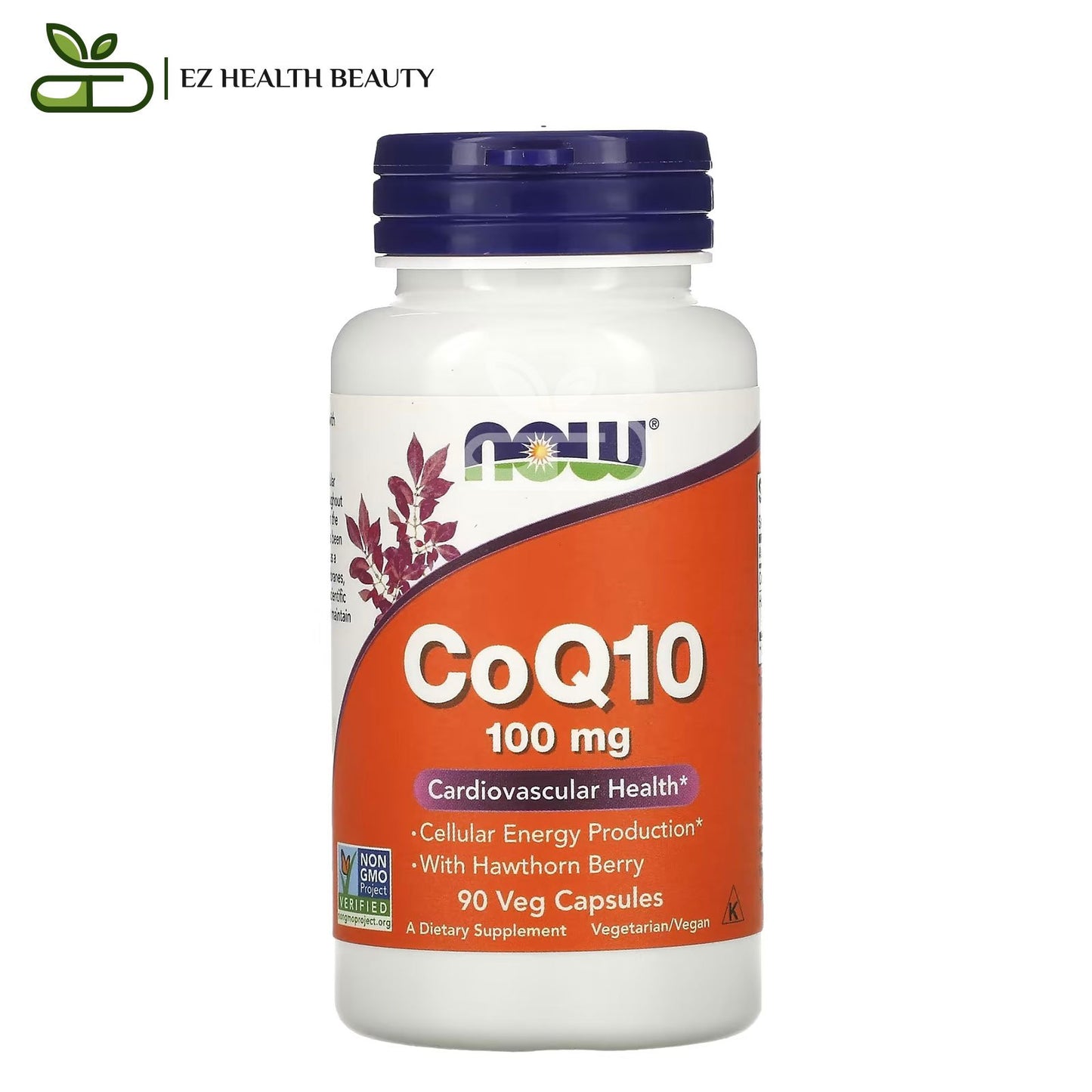 دواء كو انزيم كيو ١٠ والزعرور لدعم الاوعية الدموية والقلب CoQ10 with Hawthorn Berry عدد 90 كبسولة نباتية