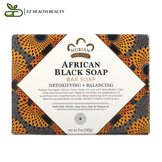 African Black Soap Detoxifying and Balancing For Skin Nubian Heritage 142 GM