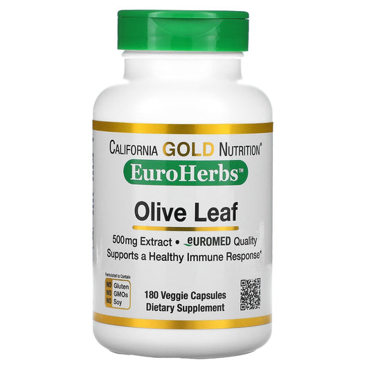 كبسولات ورق الزيتون كاليفورنيا غولد نيوتريشن لدعم جهاز المناعة 180 كبسولة 500 ملجم - Olive Leaf Extract California Gold Nutrition