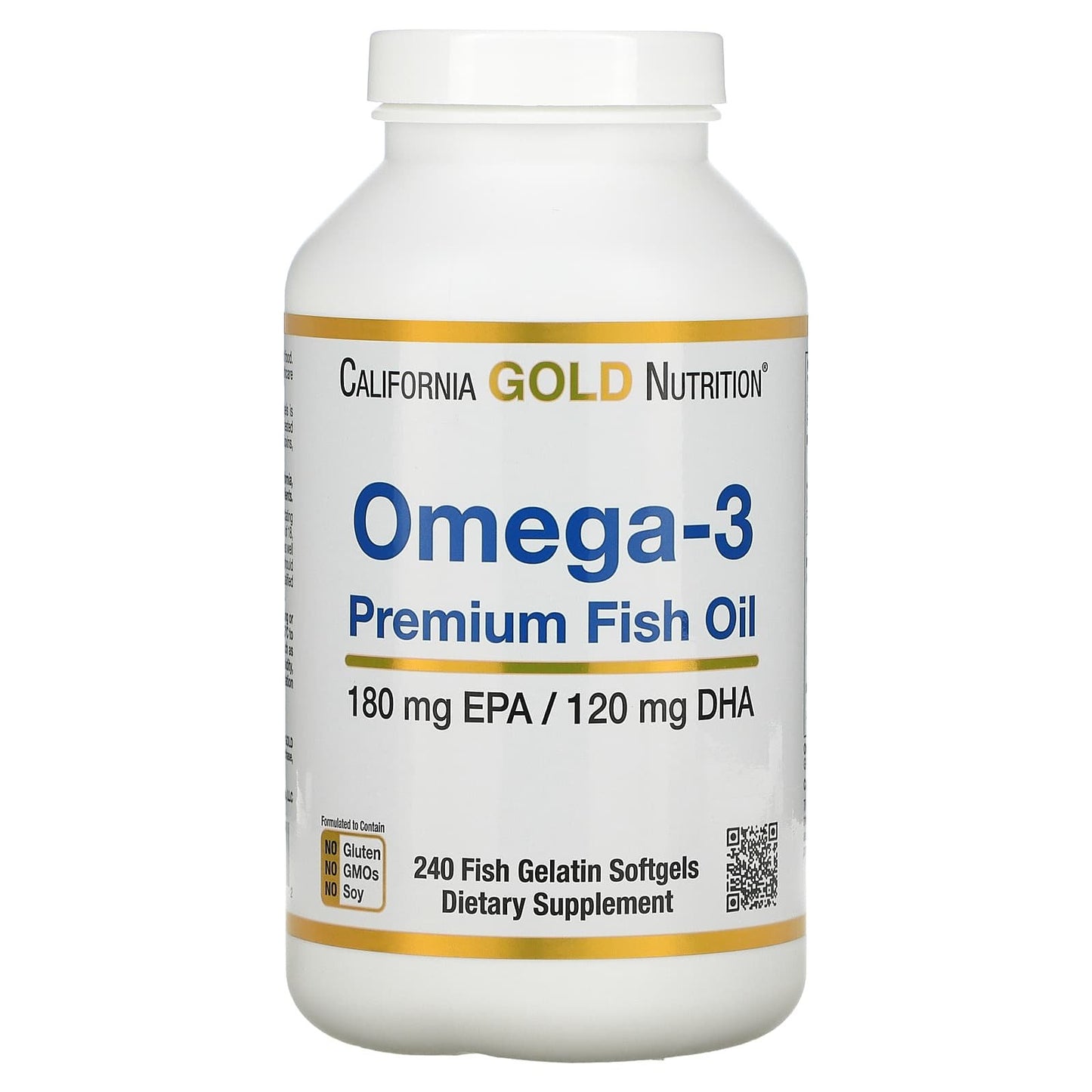 برشام اوميجا 3 لدعم صحة القلب والاوعية الدموية 240 كبسولة California gold nutrition, omega-3 premium fish oil, 240 fish gelatin softgels