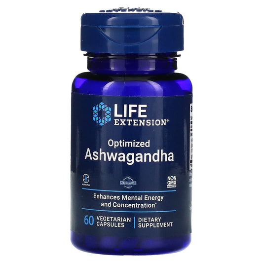 حبوب الأشواغاندا مكمل غذائي لتحسين الطاقة العقلية 60 كبسولة - Optimized Ashwagandha Life Extension