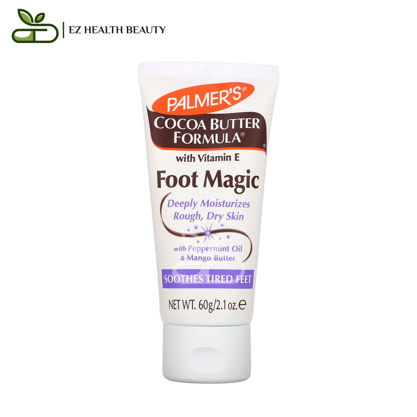 Foot Magic Cream To Soften The Feet Cocoa Butter Formula with Vitamin E Peppermint Oil & Mango Butter Palmers 2.1 oz (60 g)