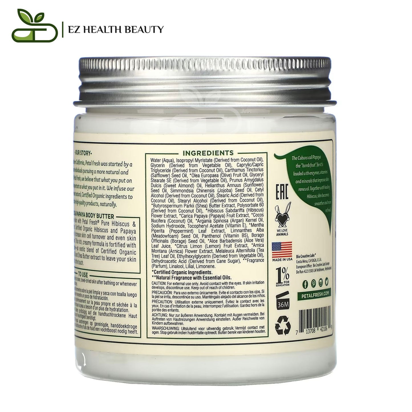 Renewing Body Butter Smooths and Refines For Brighter Skin Petal Fresh 8 oz (237 ml)