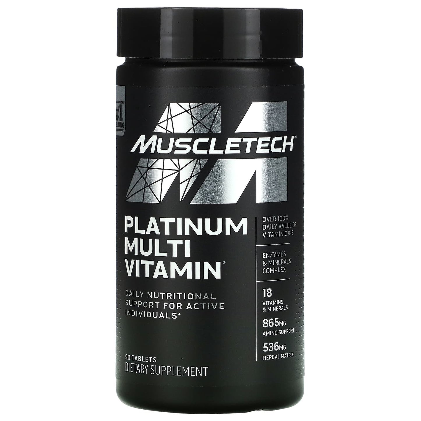 MuscleTech platinum multivitamin supplement for overall healthy support - 90 Tablets