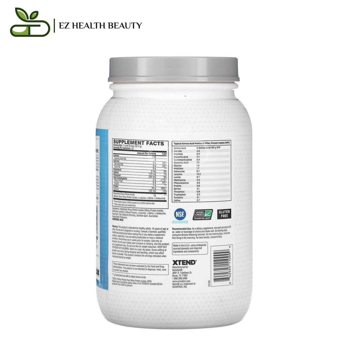 مكمل برو واي ايزوليت لتقوية العضلات نكهة آيس كريم الفانيليا 810 جرامًا Pro Whey Isolate Xtend