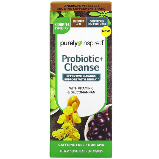 Purely inspired probiotic cleanse capsules effective cleanse support with senna - 60 capsules