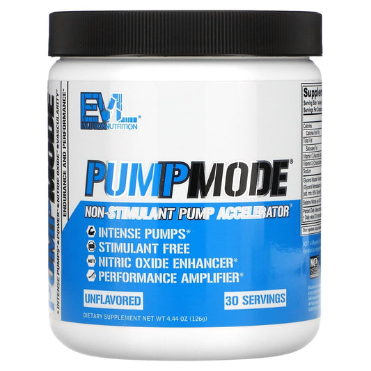 مكمل pump mode evlution nutrition لزيادة الطاقة قبل التمارين، بدون نكهة، 126 جم