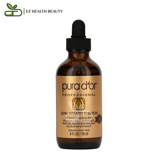 Pura D'or Professional 20% Vitamin C Serum, 4 fl oz (118 ml) for Reducing wrinkles