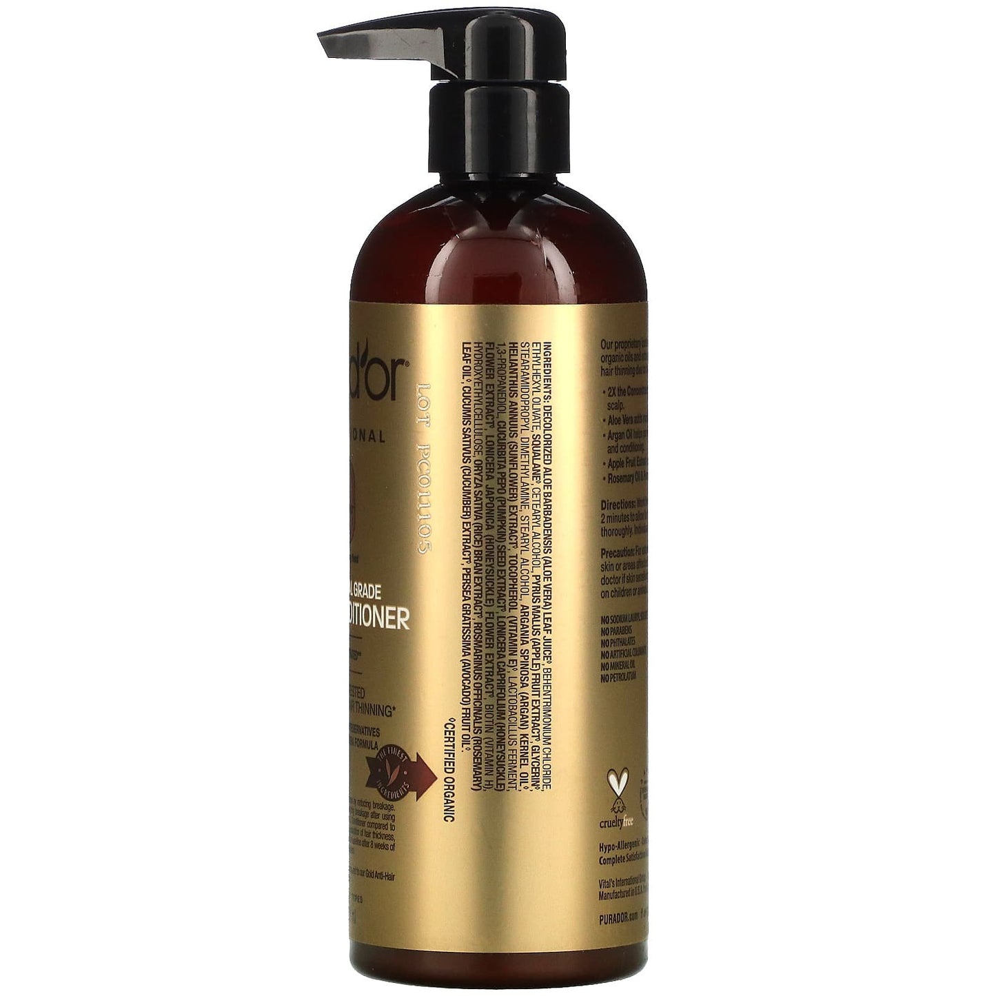 Pura D'or Professional Grade biotin hair conditioner for hair growth - 16 fl oz (473 ml)