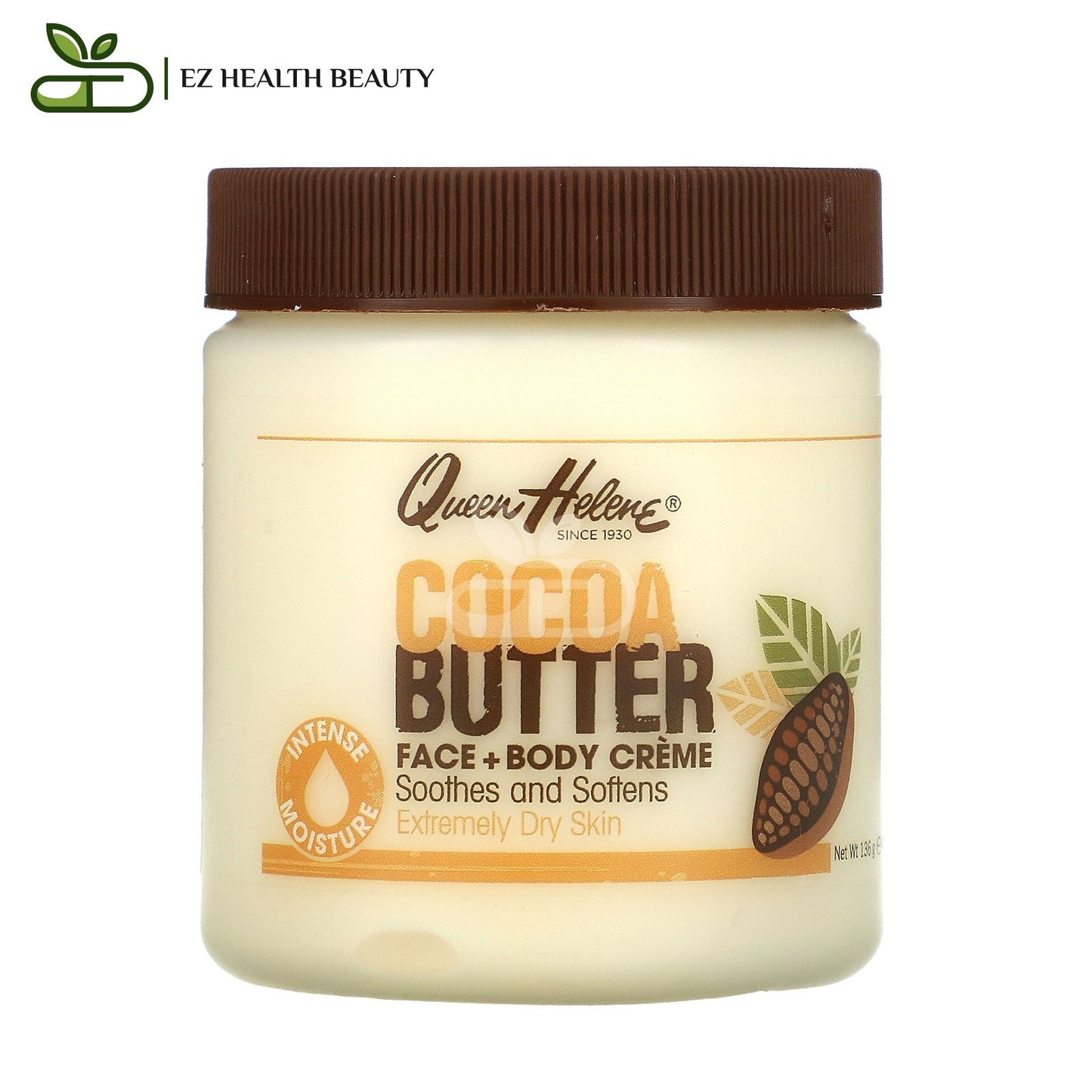 Cocoa Butter Face And Body Creme Moisturizing The Skin Queen Helene 4.8 oz (136 g)