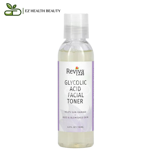 تونر حمض الجليكوليك للوجه من ريفيفا لابس 118 مل - Reviva Labs, Glycolic Acid Facial Toner, 4 fl oz (118 ml)