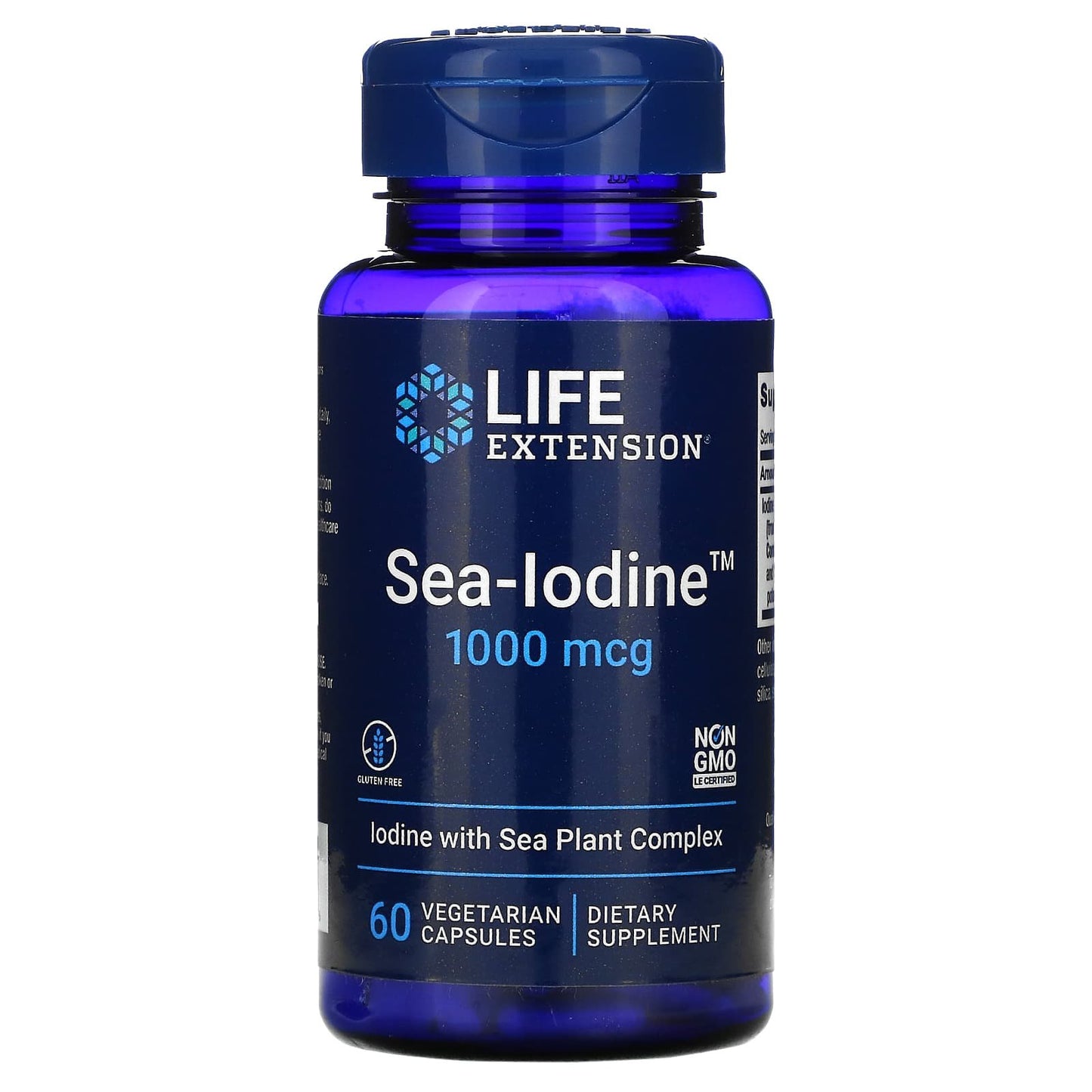 كبسولات اليود البحري لايف إكستانشن لتحسين صحة الغدة الدرقية Sea Iodine Life Extension 1000 مكجم 60 كبسولة