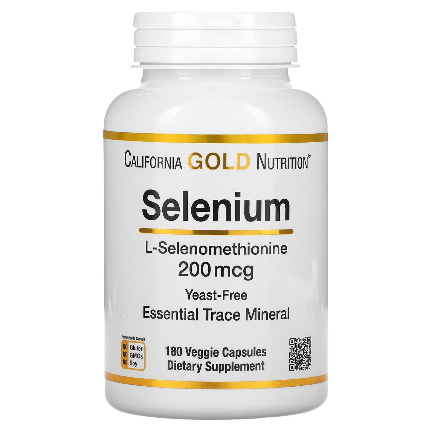 California Gold Nutrition Selenium supplement 200 mcg - 180 Veggie Capsules