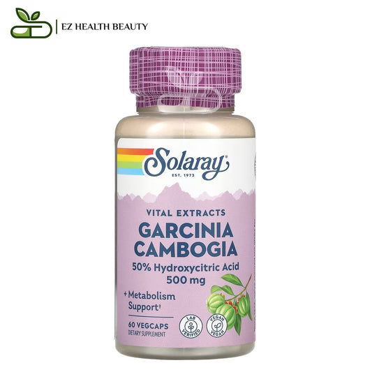 كبسولات جارسينيا كامبوجيا للتخسيس وسد الشهية 60 كبسولة نباتية Solaray Garcinia Cambogia 500 mg