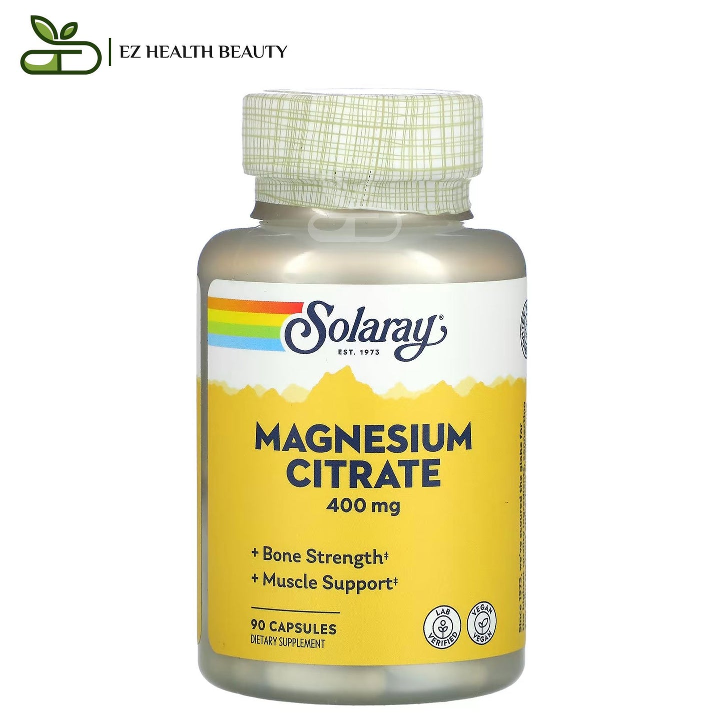 حبوب مغنيسيوم سترات لتقوية العظام والعضلات 133 مجم 90 قرص - Solaray, Magnesium Citrate, 133 mg, 90 Capsules