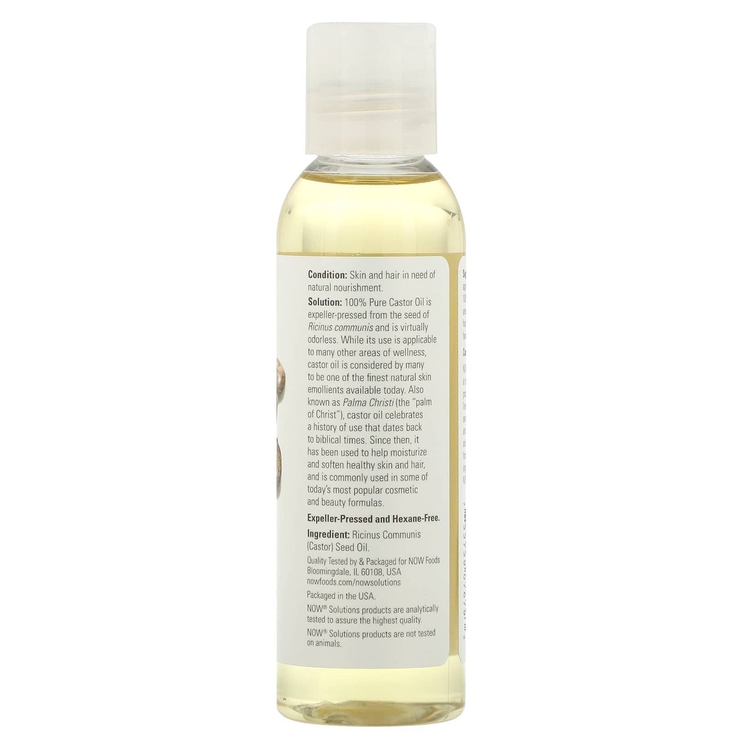 Now food Solutions castor Oil 100% pure oil - 4 fl oz (118 ml)