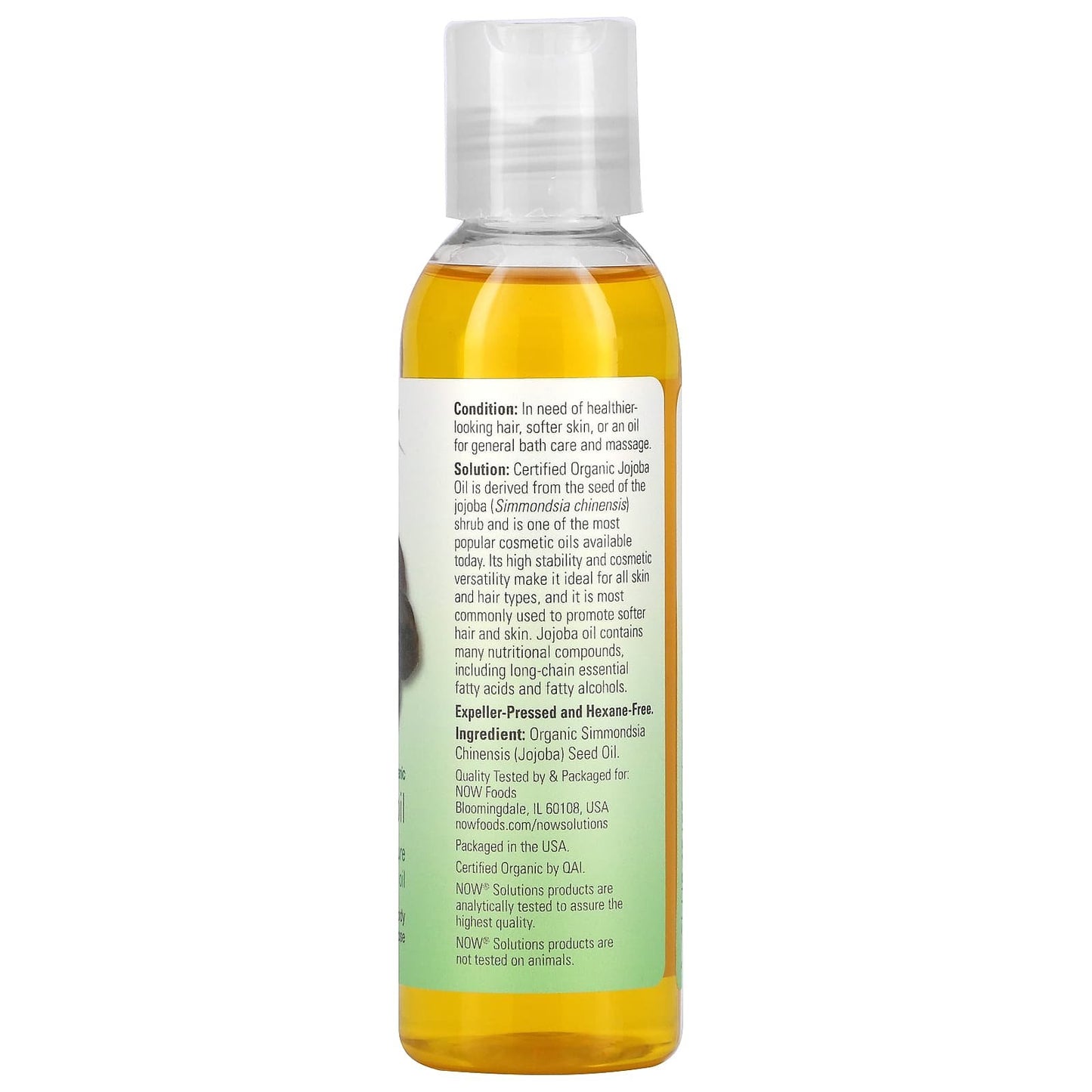 Now food Solutions Jojoba Oil 100% pure oil - 4 fl oz (118 ml)