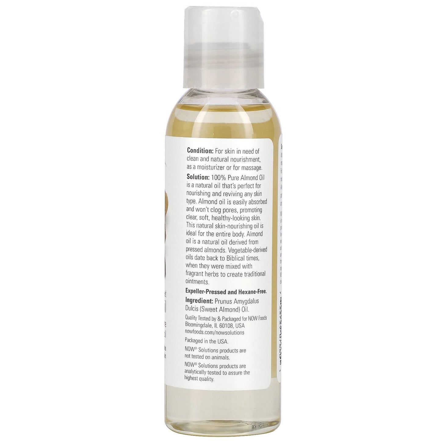 Now food Solutions Sweet Almond Oil 100% pure oil - 4 fl oz (118 ml)