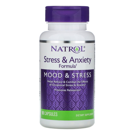 Natrol stress and anxiety formula for mood improvement - 90 Capsules