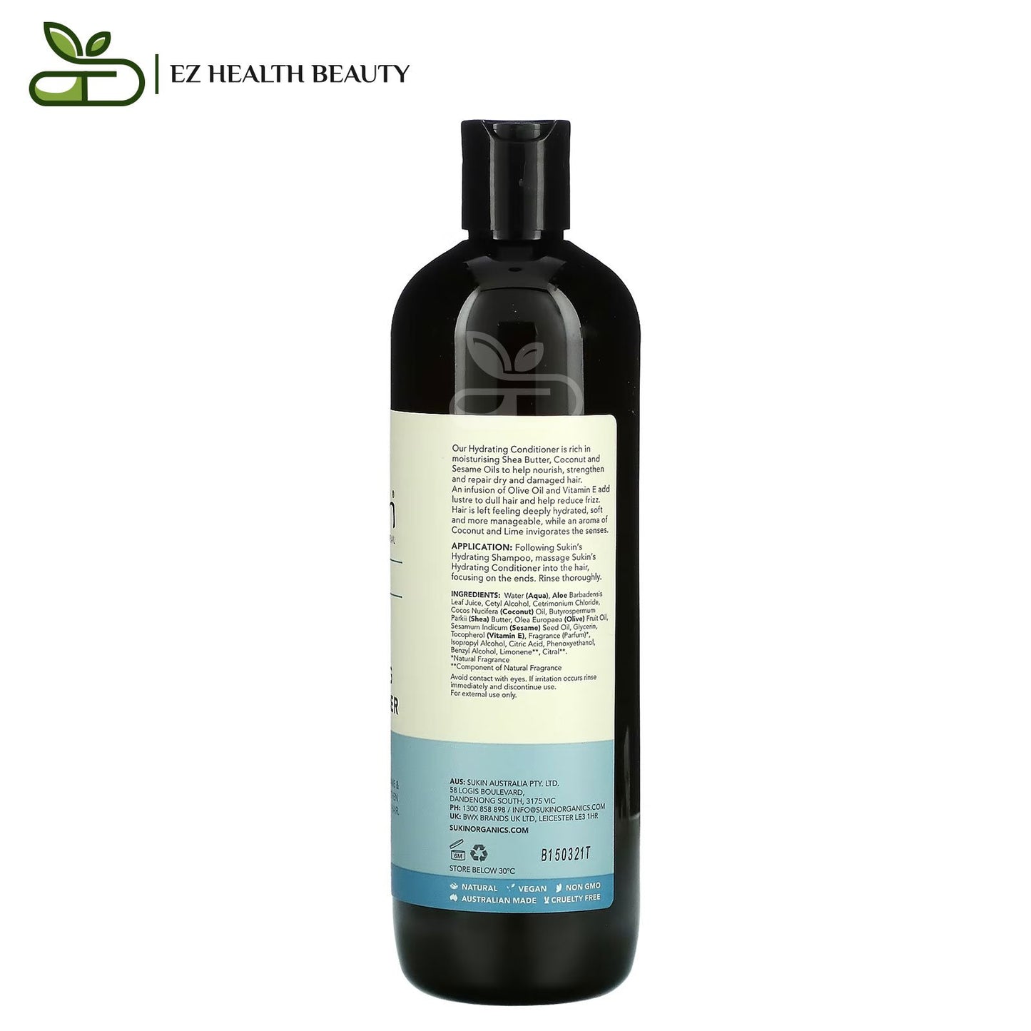 Sukin hydrating conditioner 500ml for dry and damaged hair