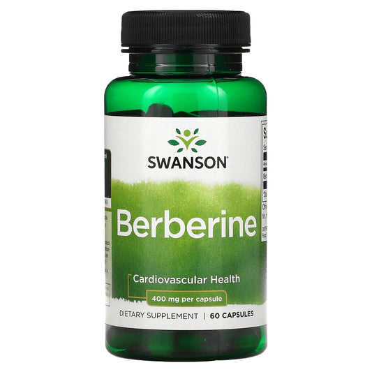 كبسولات بربرين لدعم صحة الاوعية الدموية Swanson berberine capsules عدد 60 كبسولة