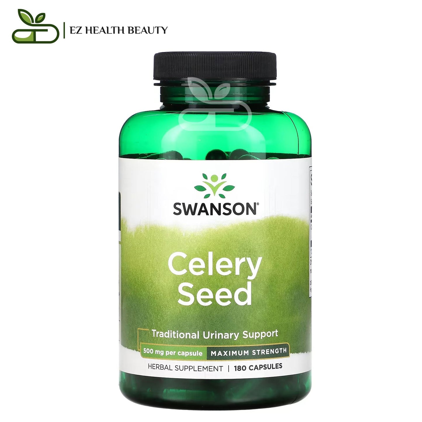 حبوب بذور الكرفس لتحسين الصحة العامة 180 كبسولة Swanson Celery Seed Maximum Strength 500 mg