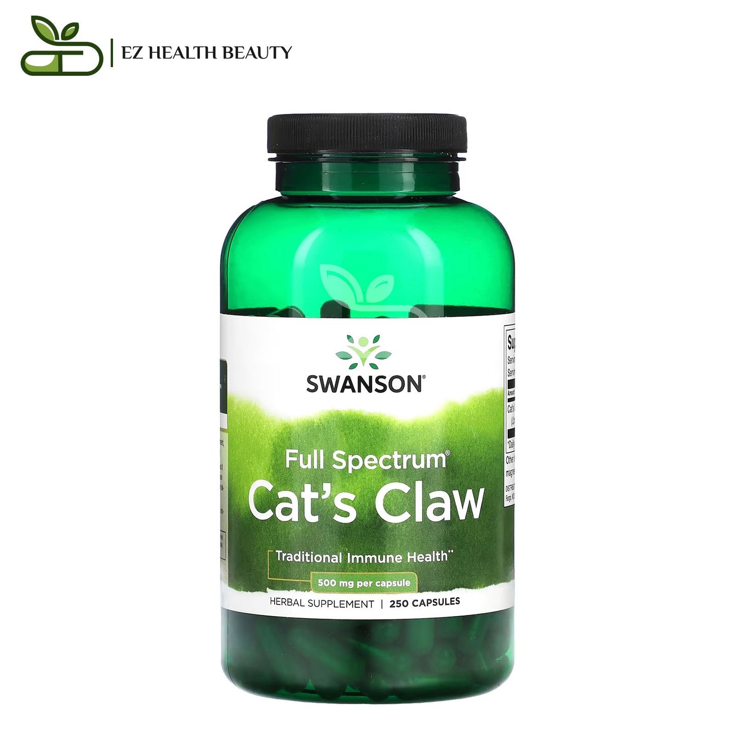 حبوب مخلب القط لدعم الجهاز المناعي 250 كبسولة Swanson Full Spectrum Cat’s Claw Capsules