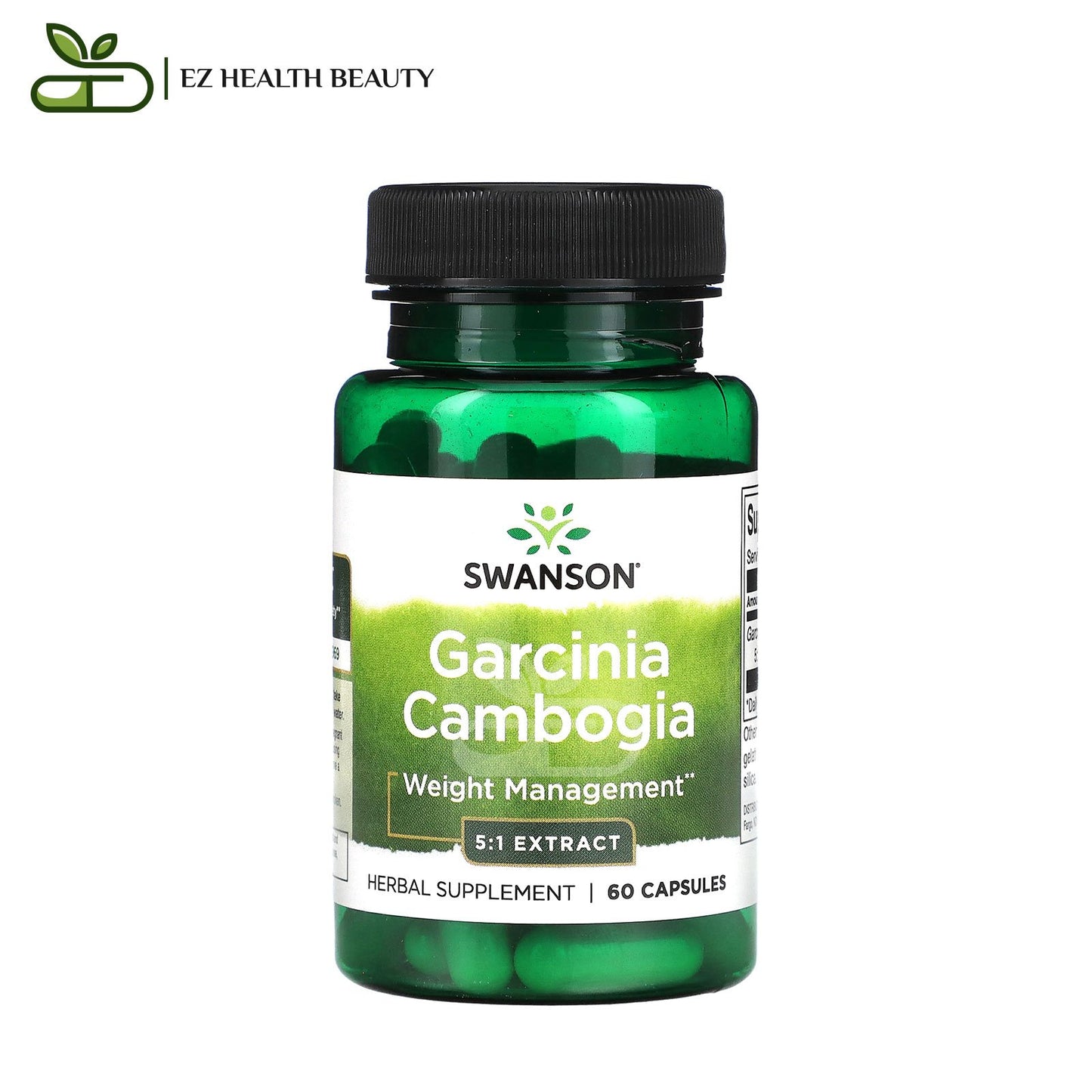 كبسولات جارسينيا كامبوجيا للتخسيس وحرق الدهون | Swanson Garcinia Cambogia 5:1 Extract 60 Capsules