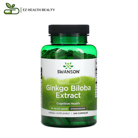 جنكوبيلوبا كبسول لدعم الإدراك 60 مجم 240 كبسولة Ginkgo Biloba Extract Swanson