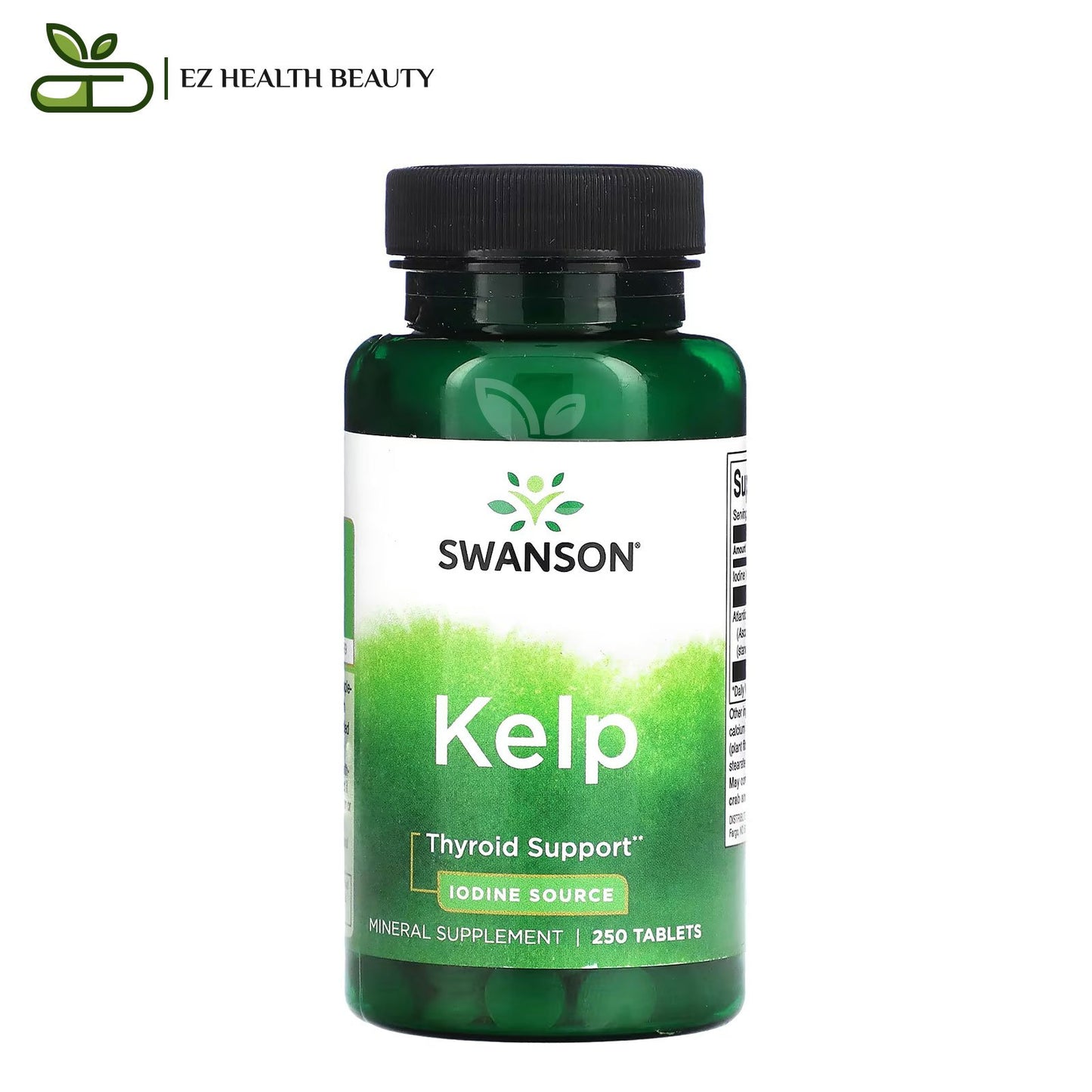 Swanson Kelp, 250 Tablets to improve the functions of the thyroid gland